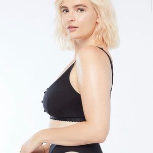 Savage X Fenty Cotton Jersey Bralette Black Caviar